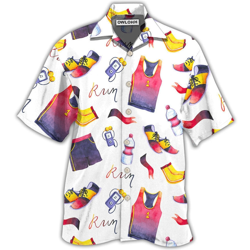 Hawaiian Shirt / Adults / S Marathon Run Amazing Clothing - Hawaiian Shirt - Owls Matrix LTD
