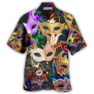 Hawaiian Shirt / Adults / S Mardi Gras Feather Party - Hawaiian Shirt - Owls Matrix LTD
