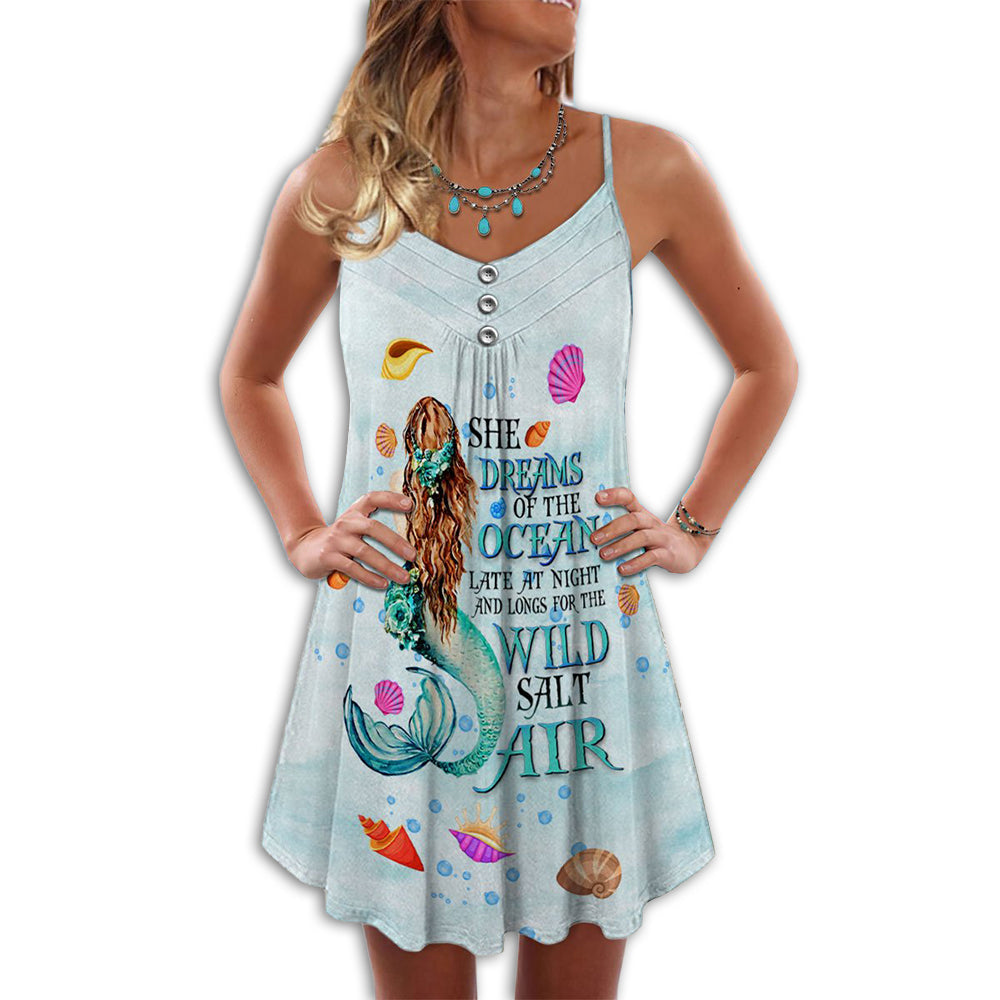 Mermaid She Dreams On The Ocean - Summer Dress - Owls Matrix LTD