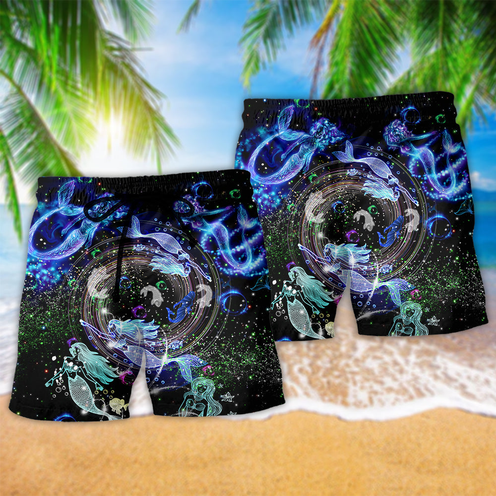 Mermaid Love Blue Ocean - Beach Short - Owls Matrix LTD