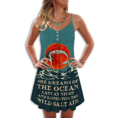 Mermaid Ocean Dream Late At Night - Summer Dress - Owls Matrix LTD