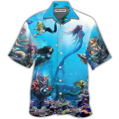 Hawaiian Shirt / Adults / S Mermaid Ocean Life - Hawaiian Shirt - Owls Matrix LTD