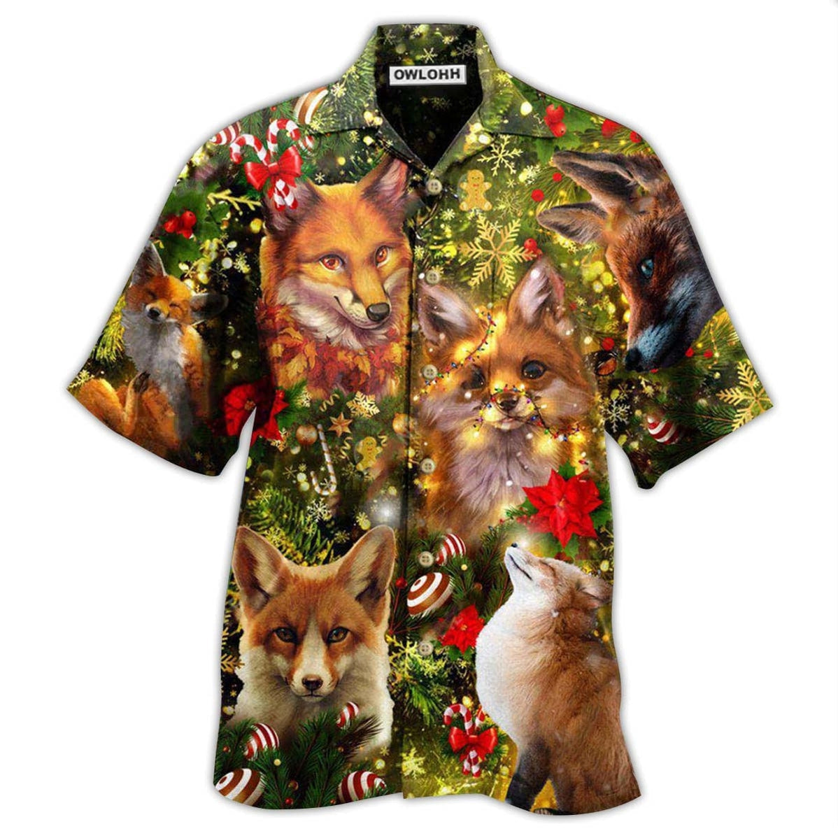 Hawaiian Shirt / Adults / S Christmas Merry Christmas Foxmask - Hawaiian Shirt - Owls Matrix LTD