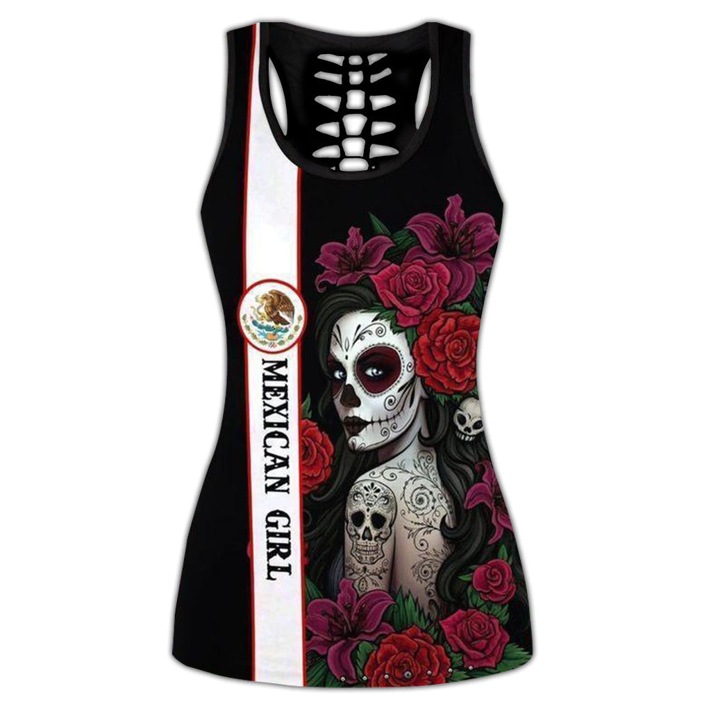 S Mexican Girl With Rose On Her Hair - Tank Top Hollow - Owls Matrix LTD