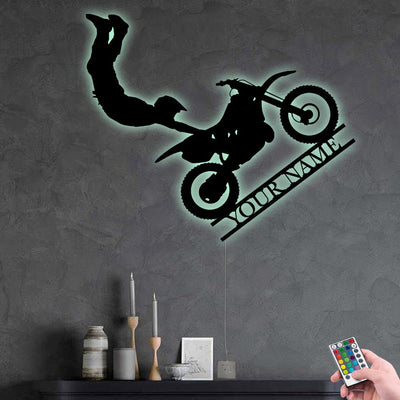 Motocross I See You Personalized - Led Light Metal - Owls Matrix LTD