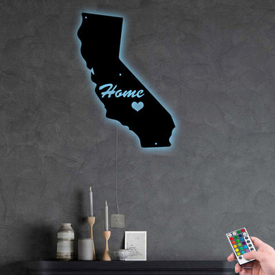 California Home Is The Best - Led Light Metal - Owls Matrix LTD