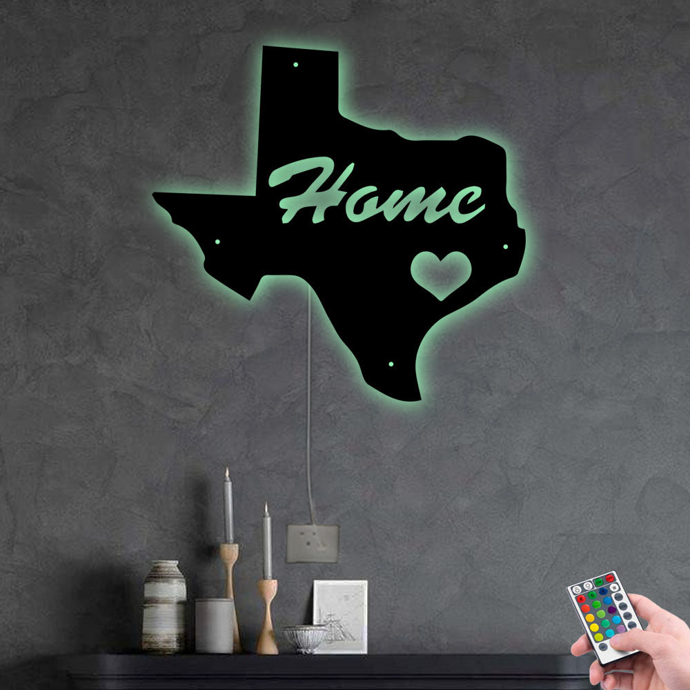 Texas My Home - Led Light Metal - Owls Matrix LTD
