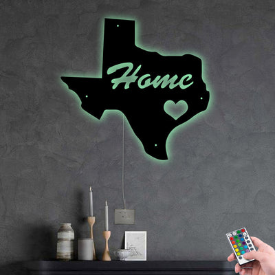 Texas My Home - Led Light Metal - Owls Matrix LTD