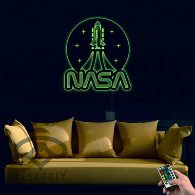 Retro Nasa To The Galaxy - Led Light Metal - Owls Matrix LTD