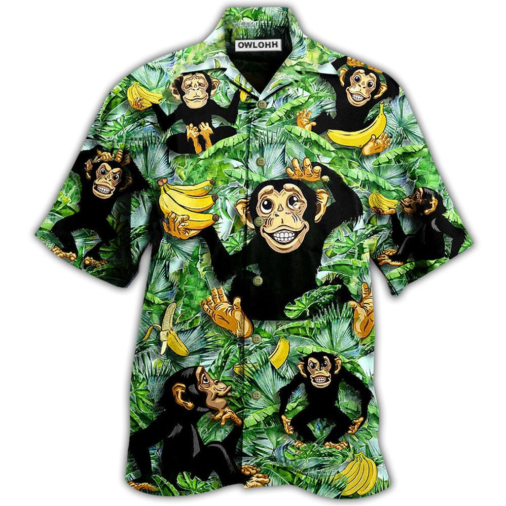 Hawaiian Shirt / Adults / S Monkey Loves Banana With Tree - Hawaiian Shirt - Owls Matrix LTD
