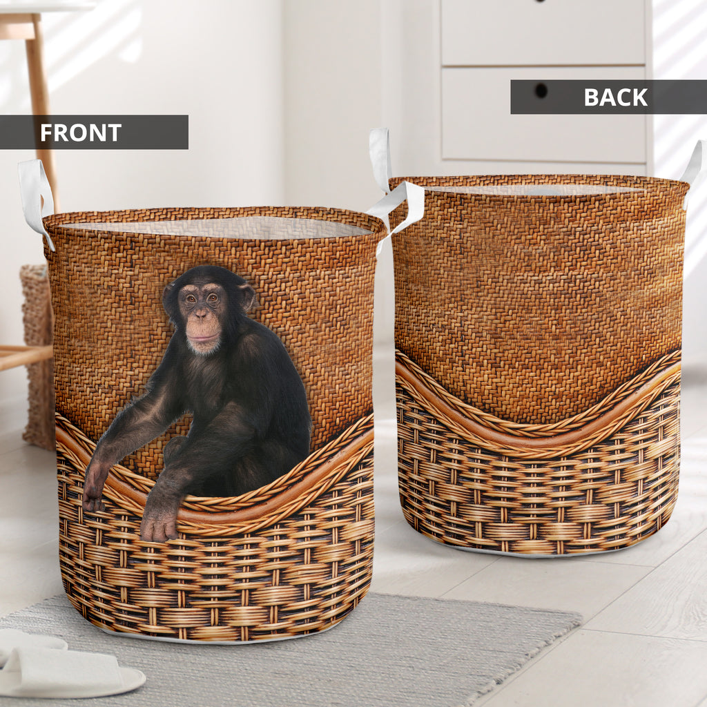 Monkey Rattan Teaxture Style - Laundry Basket - Owls Matrix LTD