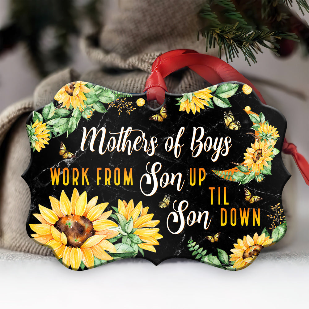 Mother Mothers Of Boys Work From Son Up Til Son Down - Horizontal Ornament - Owls Matrix LTD