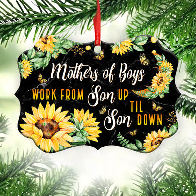 Mother Mothers Of Boys Work From Son Up Til Son Down - Horizontal Ornament - Owls Matrix LTD