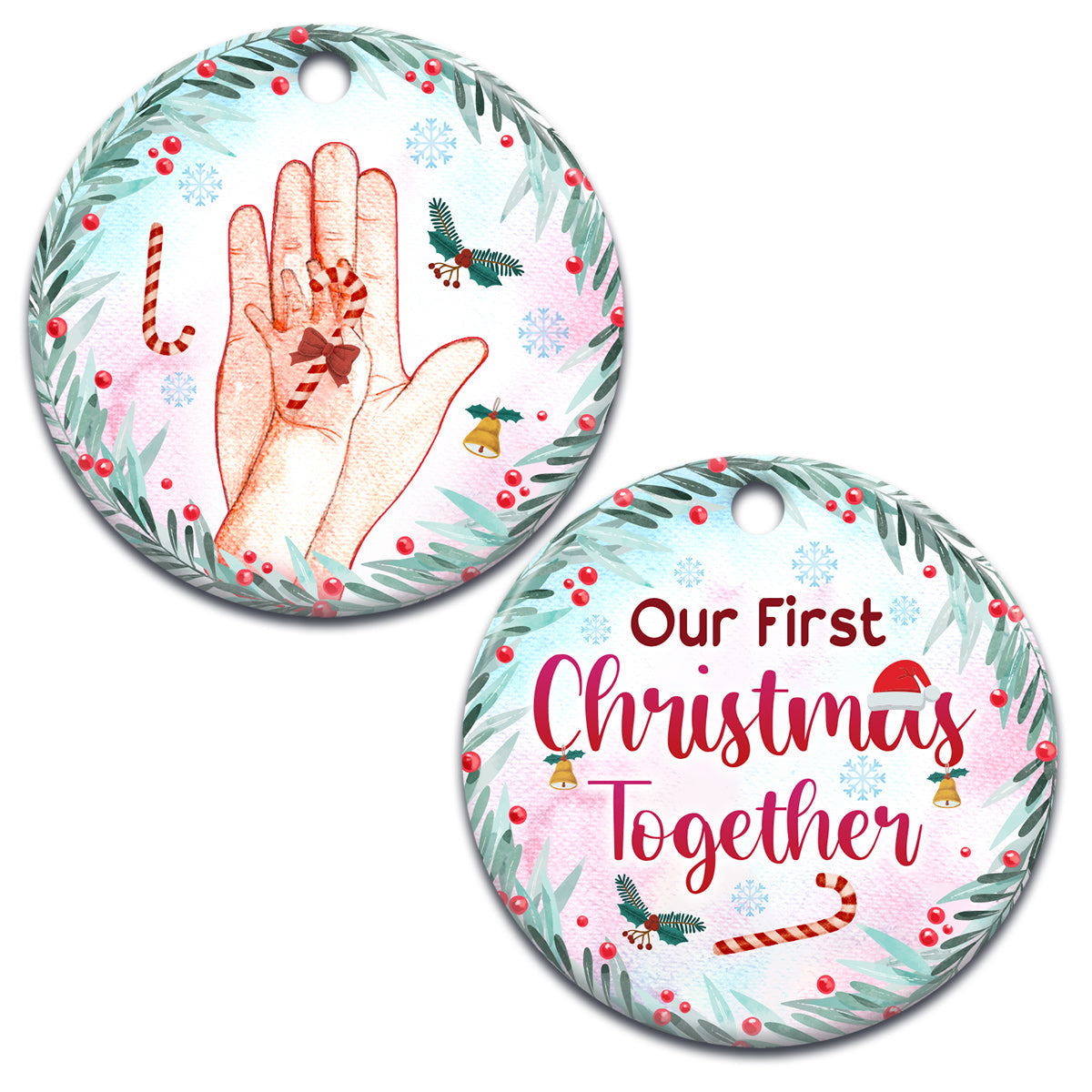 Christmas Mother Our First Christmas Together - Circle Ornament - Owls Matrix LTD