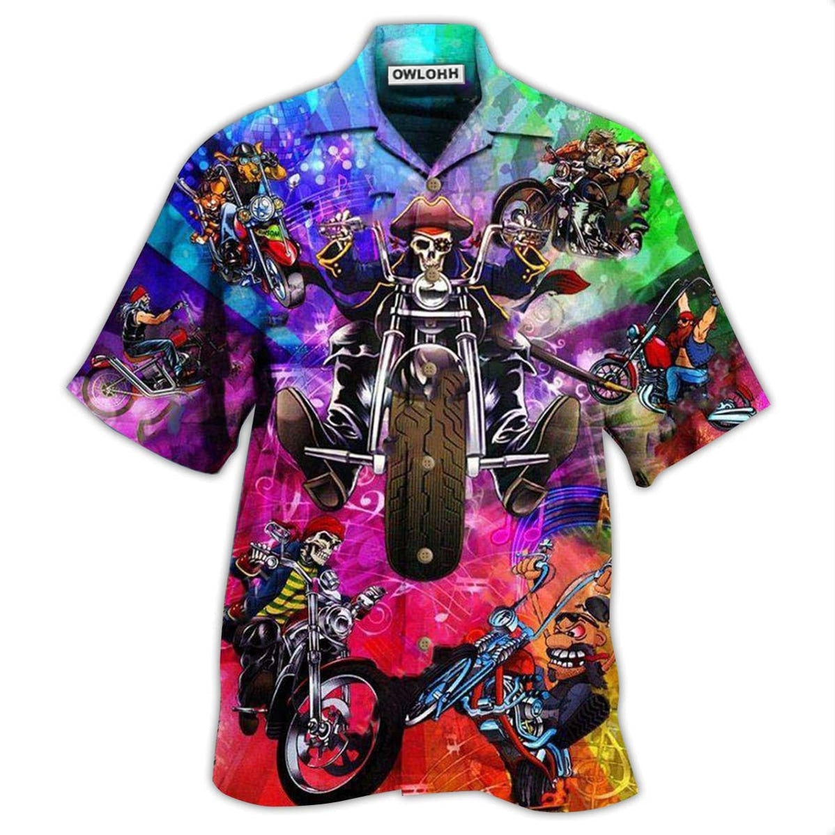 Hawaiian Shirt / Adults / S Motorcycle It's Never Late To Take A Ride - Hawaiian Shirt - Owls Matrix LTD