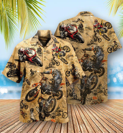 Motorcycle Racing Retro Vintage - Hawaiian Shirt - Owls Matrix LTD
