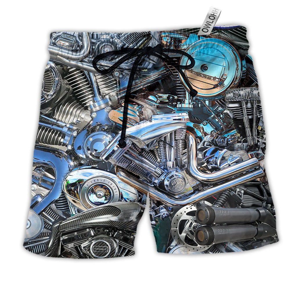 Beach Short / Adults / S Motorcycle Gone Riding Be Back Whenever Cool Style - Beach Short - Owls Matrix LTD