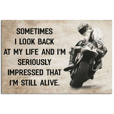 12x18 Inch Motorcycle I'm Still Alive - Horizontal Poster - Owls Matrix LTD