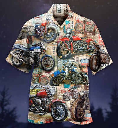 Motorcycle Is My Life Vintage Cool - Hawaiian Shirt - Owls Matrix LTD