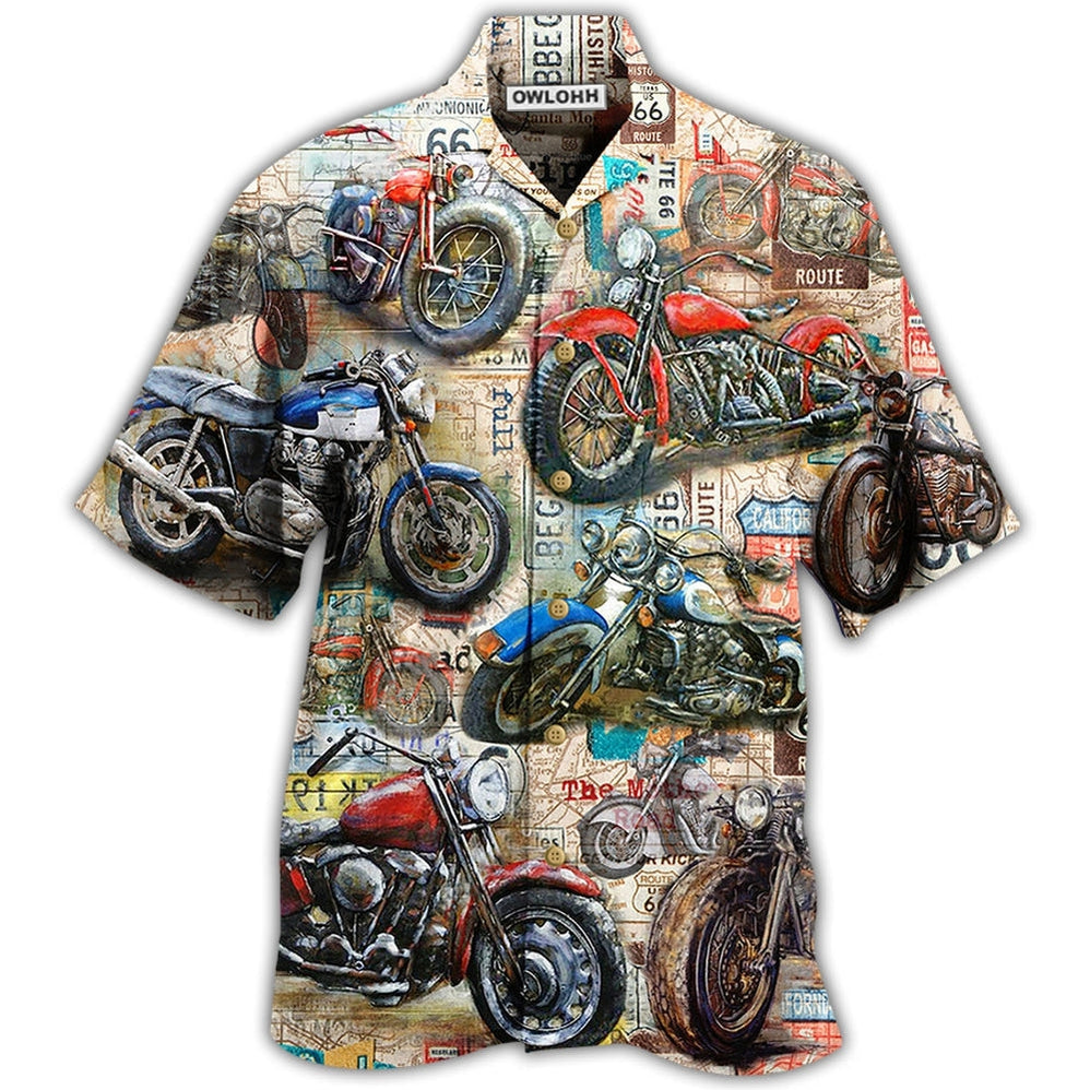 Hawaiian Shirt / Adults / S Motorcycle Is My Life Vintage Cool - Hawaiian Shirt - Owls Matrix LTD