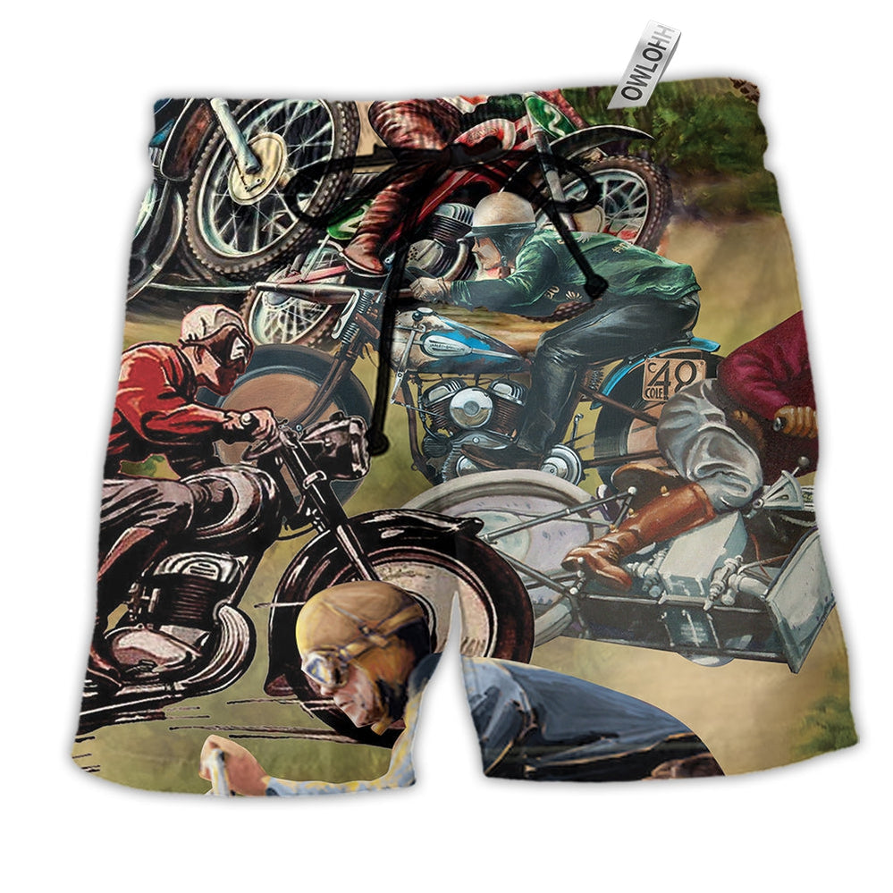 Beach Short / Adults / S Motorcycle Is My Therapy Cool Life - Beach Short - Owls Matrix LTD