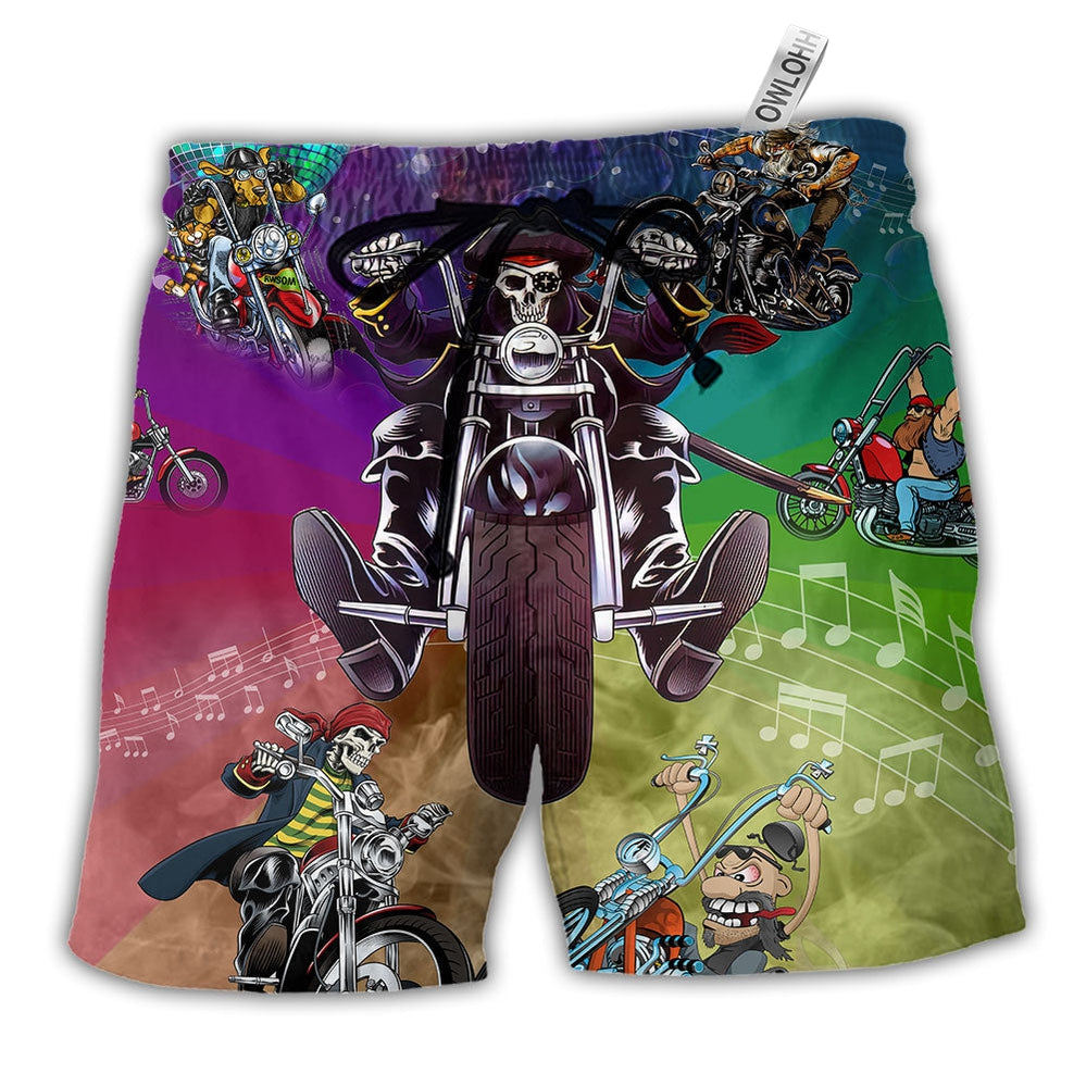 Beach Short / Adults / S Motorcycle It's Never Late To Take A Ride - Beach Short - Owls Matrix LTD