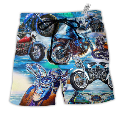 Beach Short / Adults / S Motorcycle Lets Take A Ride To The Beach Cool Style - Beach Short - Owls Matrix LTD