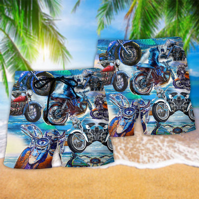Motorcycle Lets Take A Ride To The Beach Cool Style - Beach Short - Owls Matrix LTD