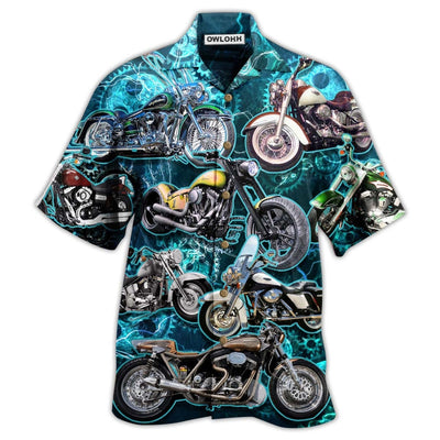 Hawaiian Shirt / Adults / S Motorcycle Love Life Blue Style - Hawaiian Shirt - Owls Matrix LTD