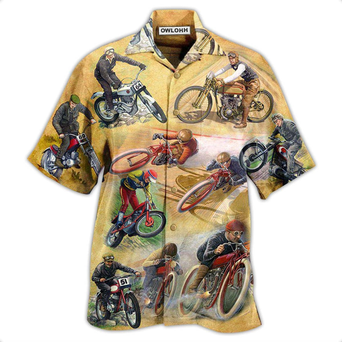 Hawaiian Shirt / Adults / S Motorcycle Amazing Vintage Style - Hawaiian Shirt - Owls Matrix LTD