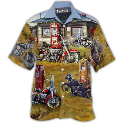 Hawaiian Shirt / Adults / S Motorcycle Vintage Shop Grass - Hawaiian Shirt - Owls Matrix LTD