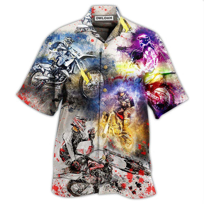 Hawaiian Shirt / Adults / S Motorcycle Where The Road Ends The Fun Begins Mix Color - Hawaiian Shirt - Owls Matrix LTD