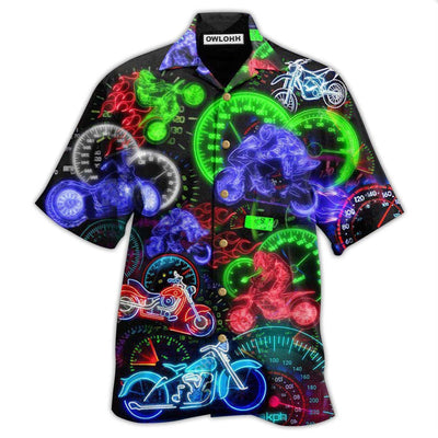 Hawaiian Shirt / Adults / S Motorcycle Ride Hard Or Stay Home Neon Light - Hawaiian Shirt - Owls Matrix LTD