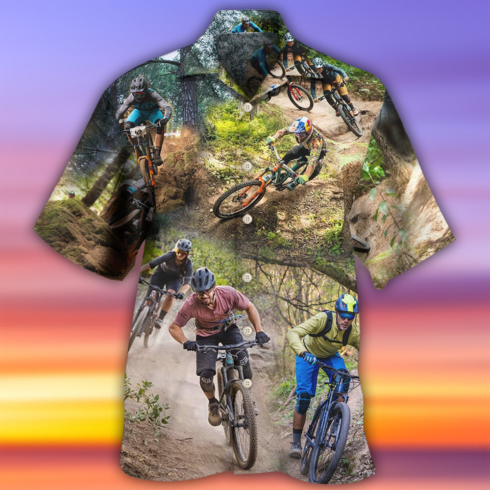 Bike Mountain Biking Cool Road - Hawaiian Shirt - Owls Matrix LTD