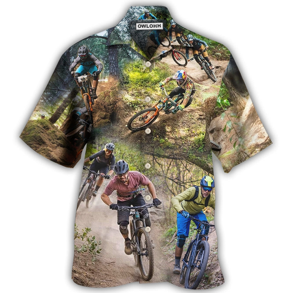 Hawaiian Shirt / Adults / S Bike Mountain Biking Cool Road - Hawaiian Shirt - Owls Matrix LTD