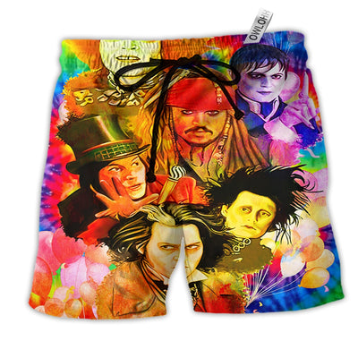 Beach Short / Adults / S Movie Famous Characters and His Legend Colorful - Beach Short - Owls Matrix LTD