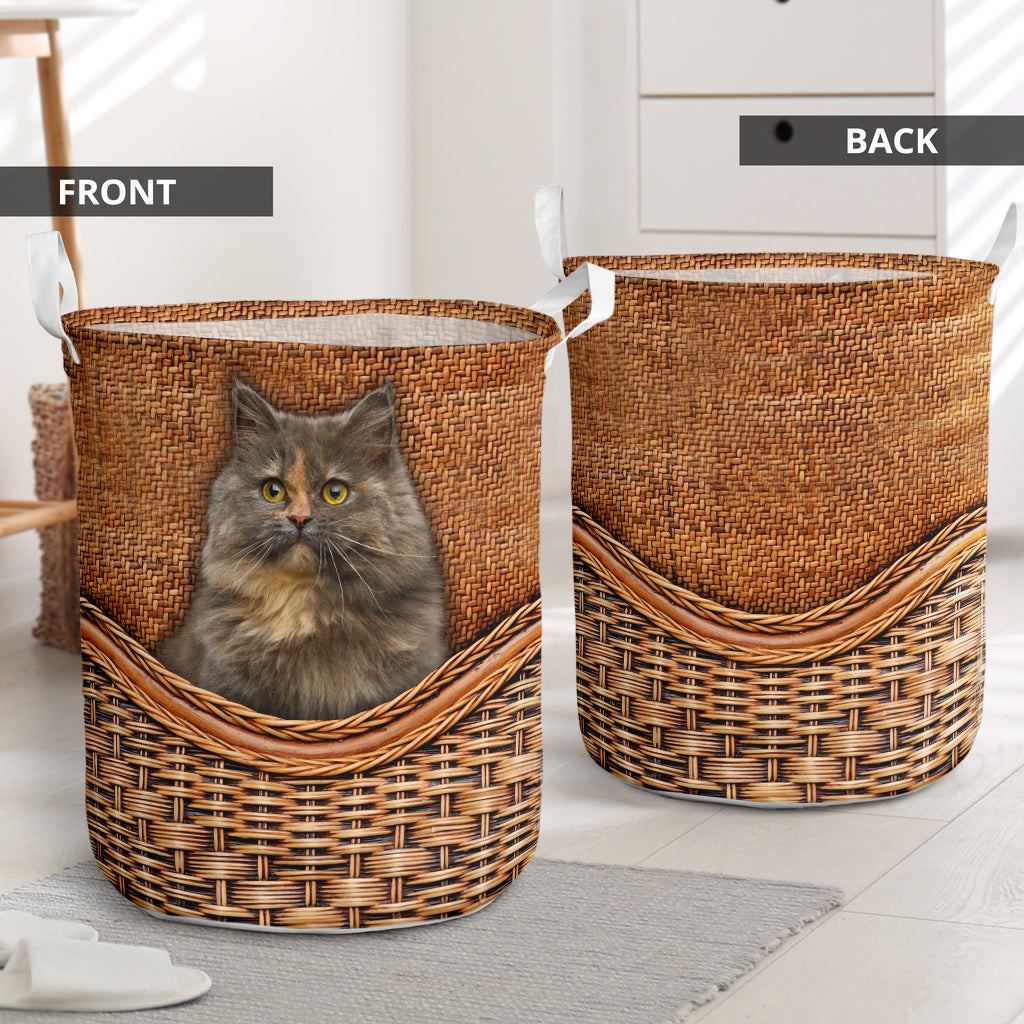 Munchkin Cat Rattan Teaxture Basic Style - Laundry Basket - Owls Matrix LTD