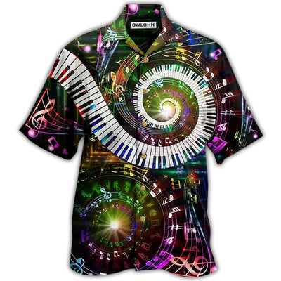 Hawaiian Shirt / Adults / S Piano Music 10 Fingers 88 Keys Piano - Hawaiian Shirt - Owls Matrix LTD