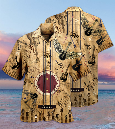 Guitar Music Amazing Guitar Vintage - Hawaiian Shirt - Owls Matrix LTD