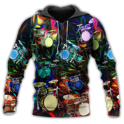 Zip Hoodie / S Music Drum Amazing Style Night Style - Hoodie - Owls Matrix LTD