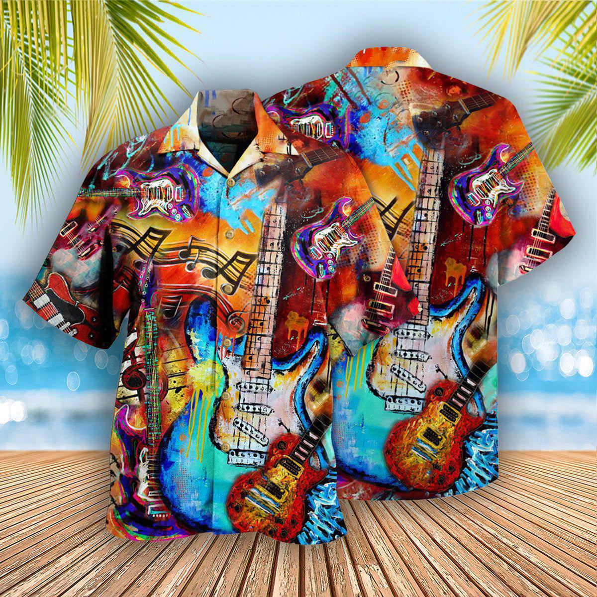 Guitar Music Guitar Go Where - Hawaiian Shirt - Owls Matrix LTD