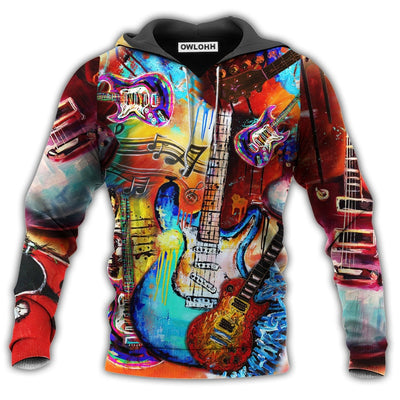 Unisex Hoodie / S Music Guitar Go Where With Red Style - Hoodie - Owls Matrix LTD