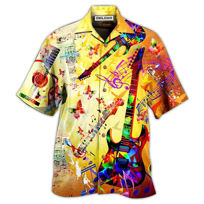 Hawaiian Shirt / Adults / S Guitar Love Butterfly - Hawaiian Shirt - Owls Matrix LTD