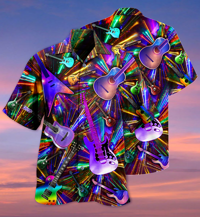 Guitar Love Neon Color - Hawaiian Shirt - Owls Matrix LTD