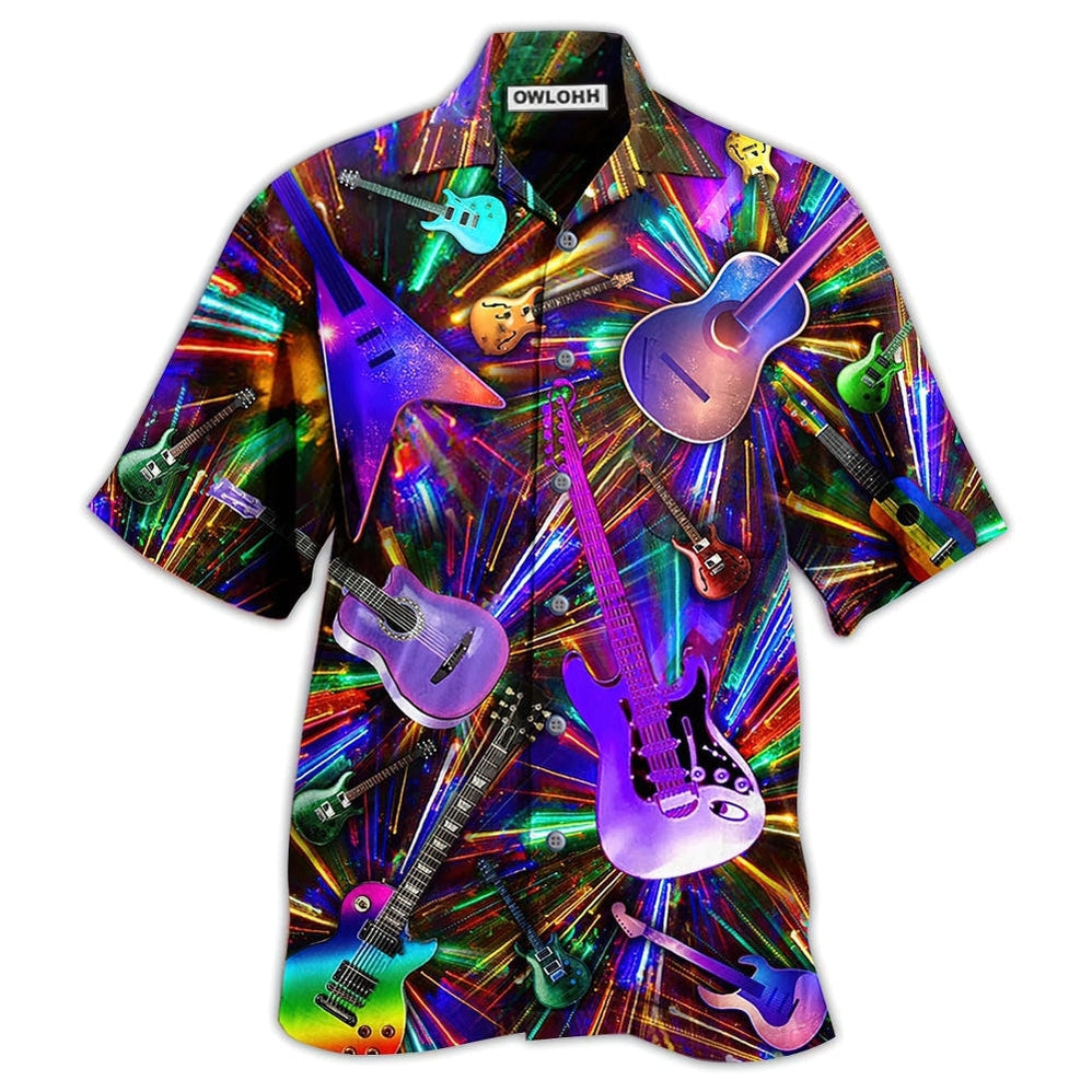 Hawaiian Shirt / Adults / S Guitar Love Neon Color - Hawaiian Shirt - Owls Matrix LTD