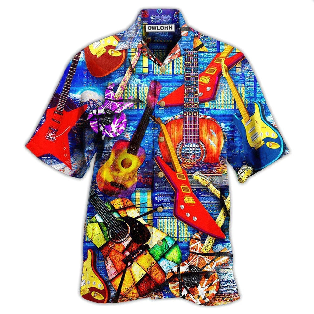 Hawaiian Shirt / Adults / S Guitar Life Is Full Of Choices And I Choose - Hawaiian Shirt - Owls Matrix LTD