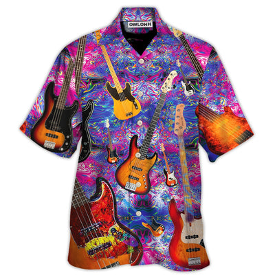 Hawaiian Shirt / Adults / S Guitar Life Love Purple Style - Hawaiian Shirt - Owls Matrix LTD