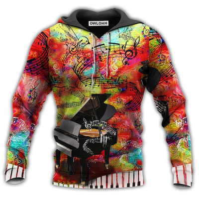 Unisex Hoodie / S Music Piano Guide You to the World With Red Style - Hoodie - Owls Matrix LTD