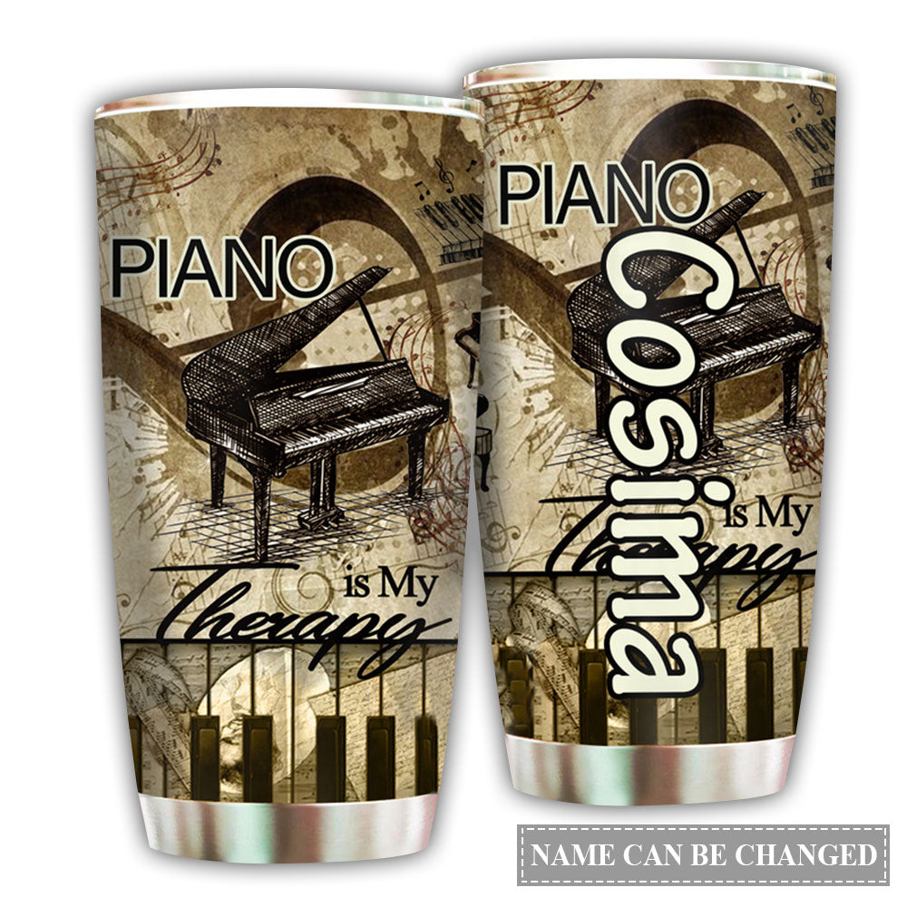 20OZ Piano Is My Therapy Classic Personalized - Tumbler - Owls Matrix LTD