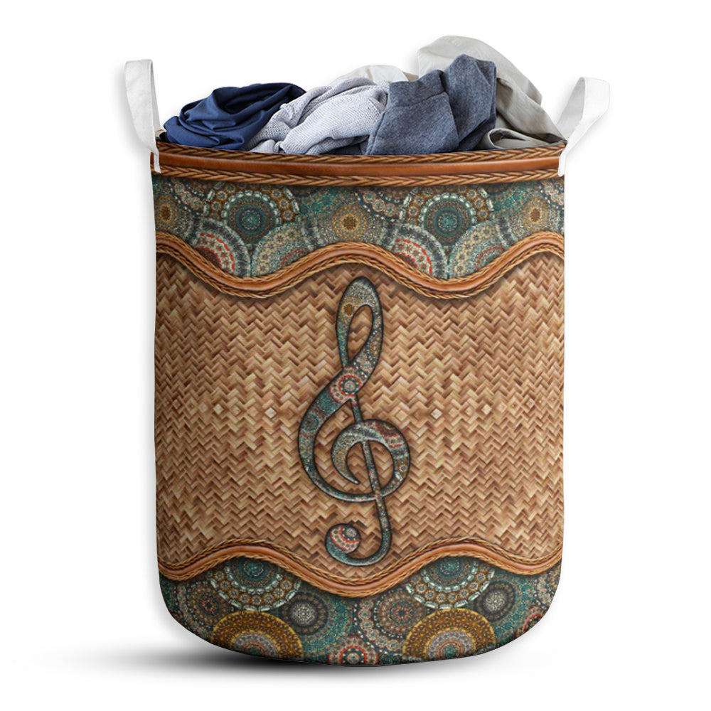 Music Rattan Mandala Type - Laundry Basket - Owls Matrix LTD